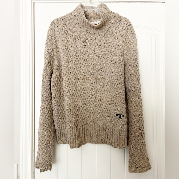 Tory Burch Wool Camel Chunky Turtleneck Sweater - Picture 5 of 11